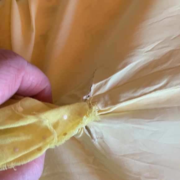 Vintage Swiss Lace Yellow Polka Dot Dress Size Small-Medium - Picture 10 of 10